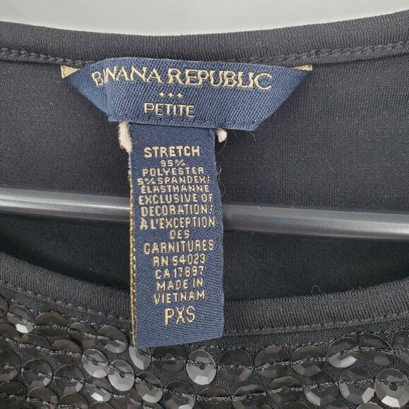 Banana Republic Sequin Neck Top Women Size XS Petite Sleeveless Lightweight Casu - Picture 2 of 9